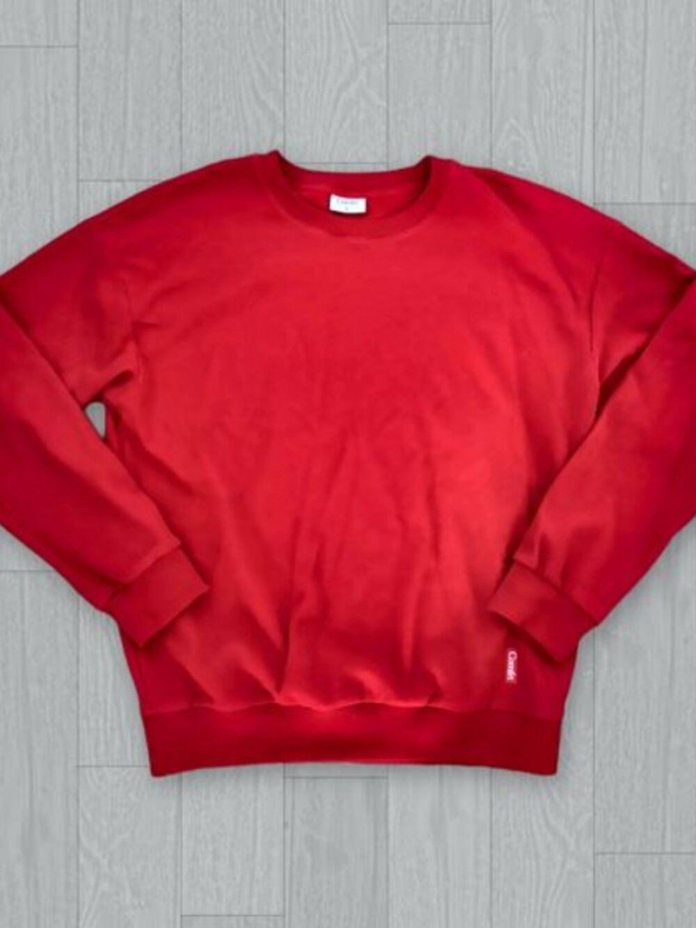Comfrt Red Waffle Crewneck Sweater Men's Size L